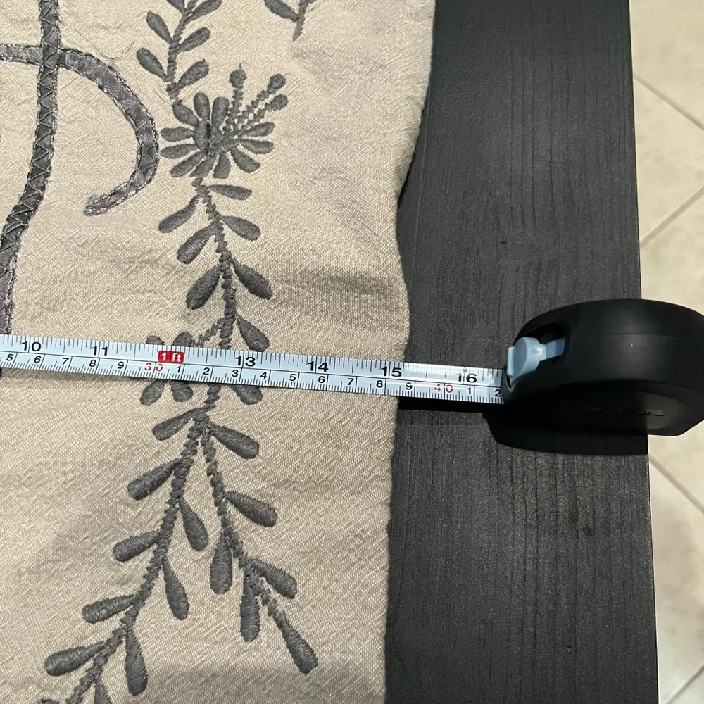 Pottery Barn Gray and Cream "Family"  LumbaR Pillowcase 16x26 (NO INSERT) - Picture 7 of 8